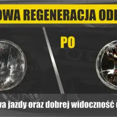 Przed i po regeneracji odbłyśników samochodowych. Lepsza widoczność i bezpieczeństwo na drodze dzięki odnowionym reflektorom.
