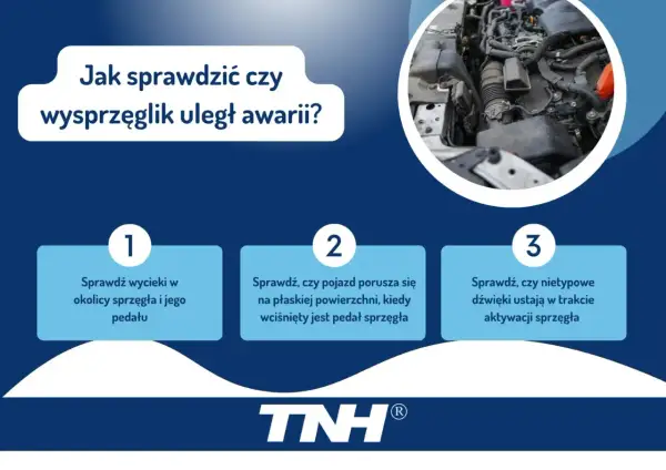 Jak sprawdzić, czy wysprzęglik uległ awarii? Sprawdź wycieki, ruch pojazdu i nietypowe dźwięki przy pedale sprzęgła.