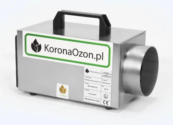 Generator ozonu Korona A 15, idealny jako ozonator do samochodu. Skutecznie usuwa zapachy i dezynfekuje wnętrze.